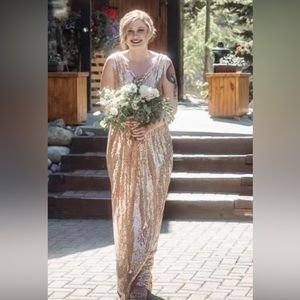 Rose Gold Sequin Formal Dress